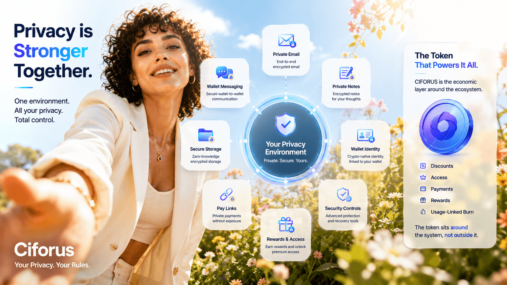 Ciforus infographic showing privacy modules connected as one product layer