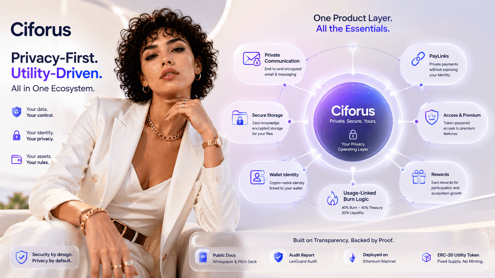 Ciforus infographic showing token utility connected to product use